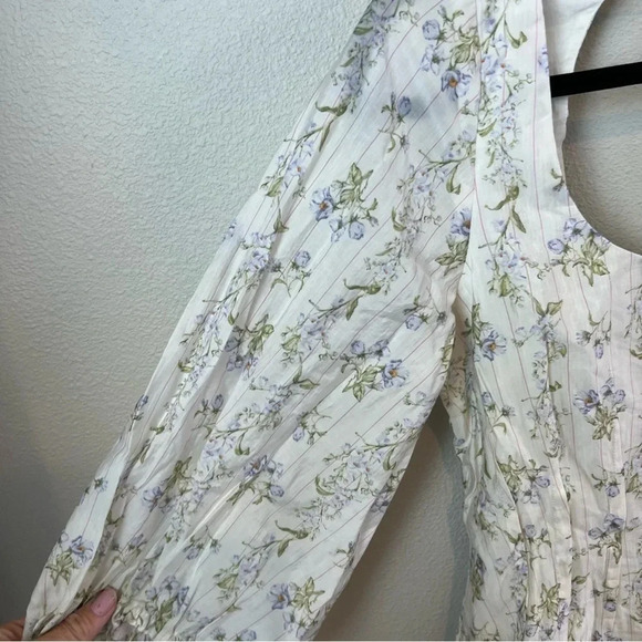 NWOT Brock Collection X H&M Lyocell-blend Dress Floral White Casual Women Small - Picture 4 of 12